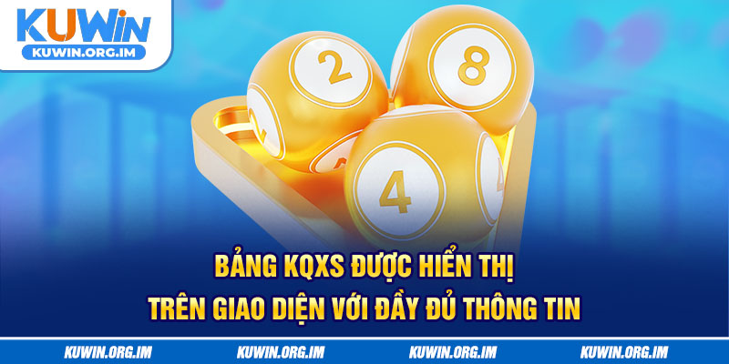 Bảng KQXS được hiển thị trên giao diện với đầy đủ thông tin